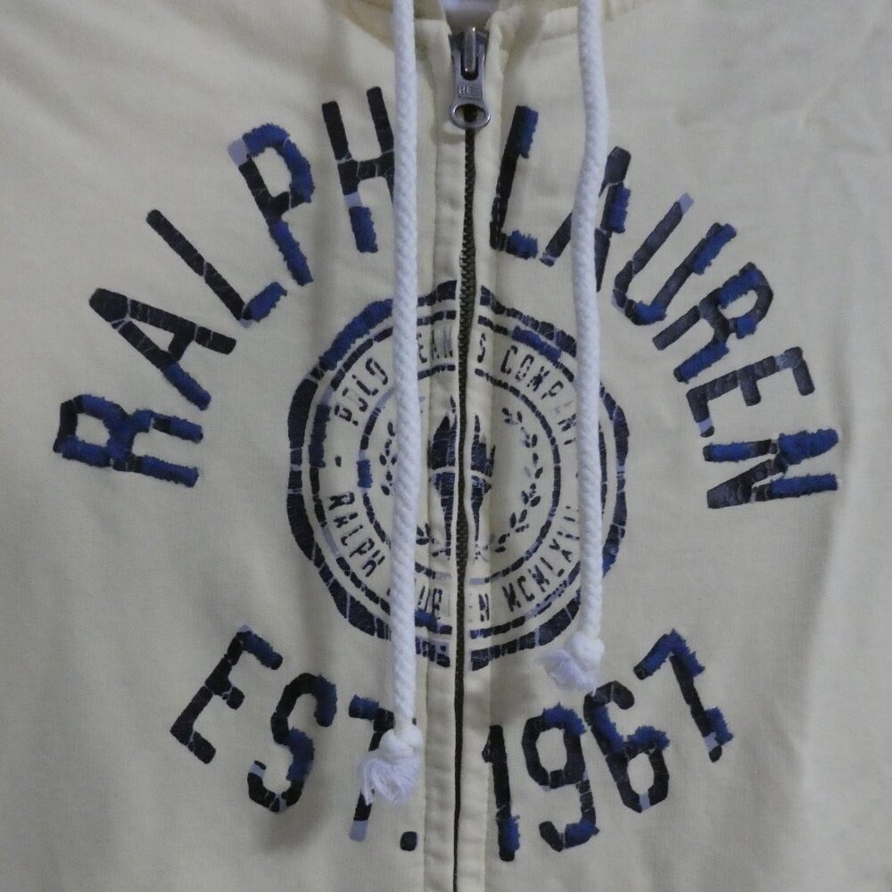 POLO JEANS CO. RALPH LAUREN MFG | small | Yellow Ralph Lauren Logo Zip-Up Hoodie